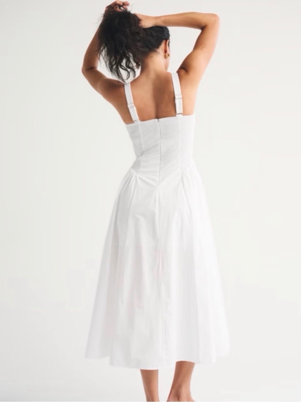 Abercrombie & Fitch White Scoop-Neck Midi Dress - Picture 2 of 5